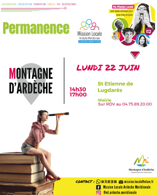 La Mission Locale Ardèche Méridionale tiendra une permanence le lundi 22 juin