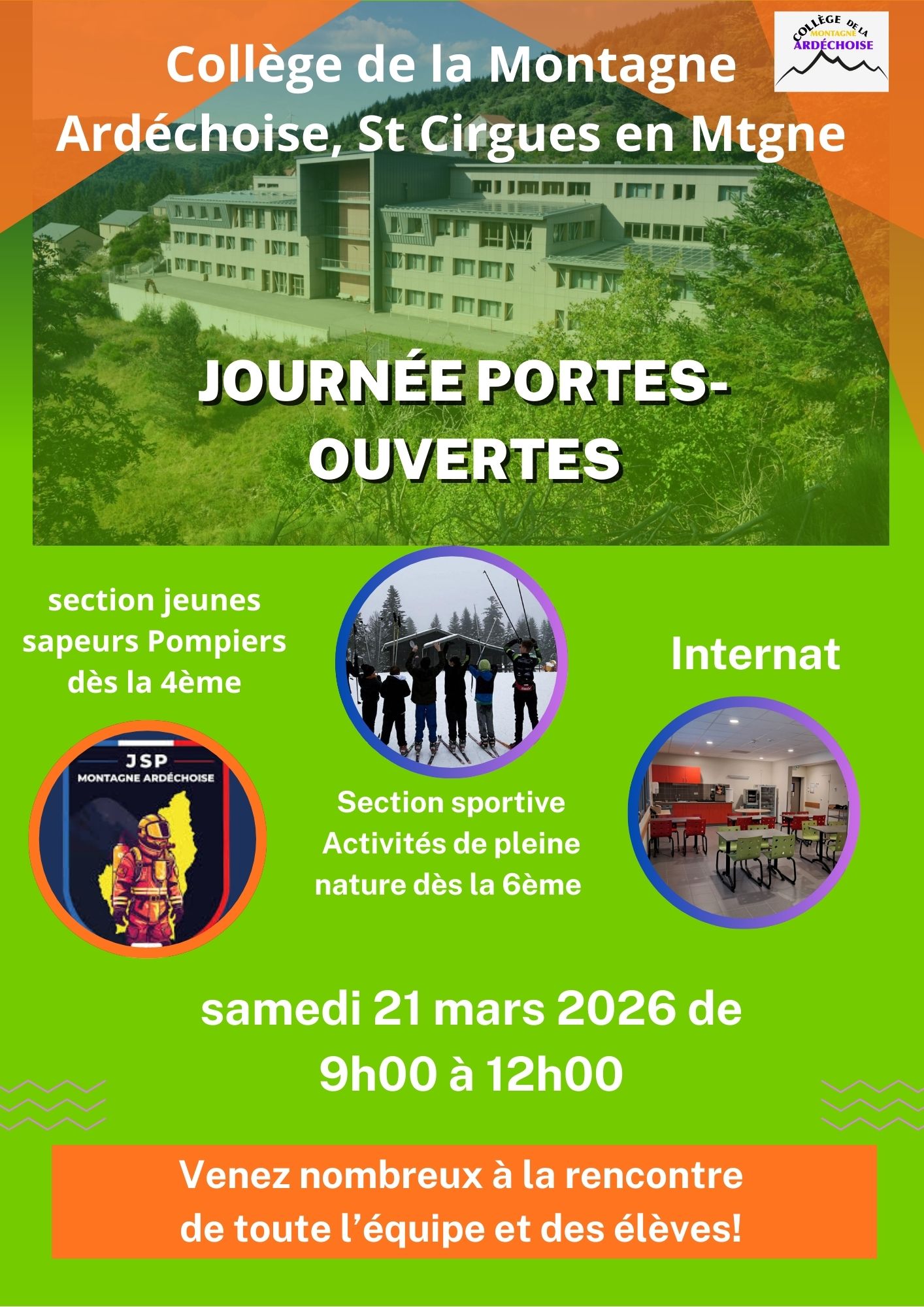 21/03  Journée Portes-ouvertes du Collège de la Montagne Ardéchoise