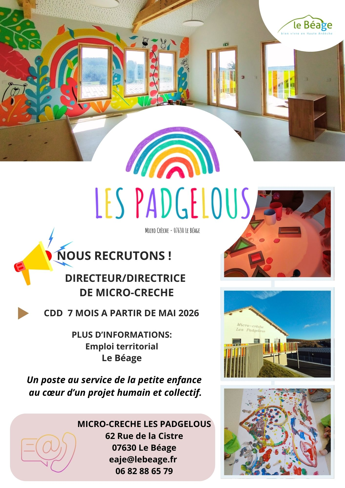 Recrutement directeur/directrice Micro crèche Le Béage